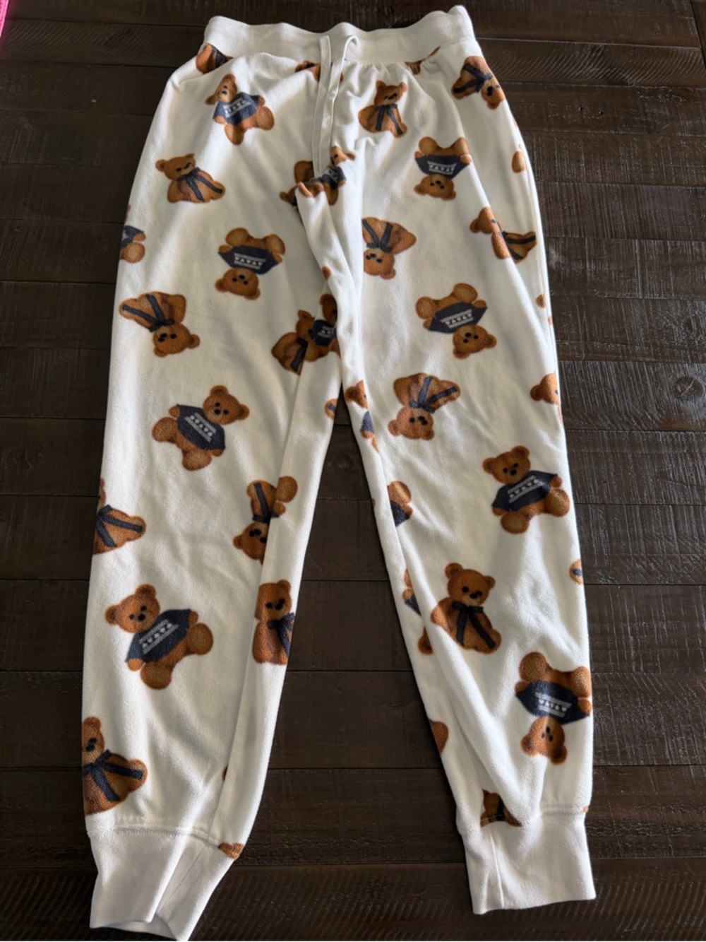 Aeropostale Cream Fleece Pajama Pants with Brown Teddy Bears 🧸